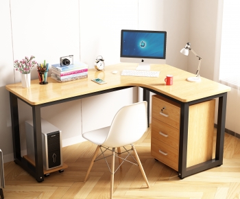 Modern Computer Desk And Chair-ID:302405124