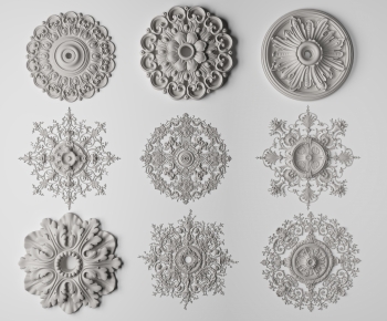 European Style Plaster Carved Top Plate-ID:649727111
