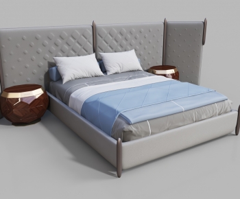 Modern Double Bed-ID:674052951