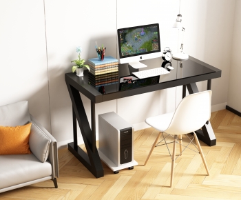 Modern Computer Desk And Chair-ID:318137883