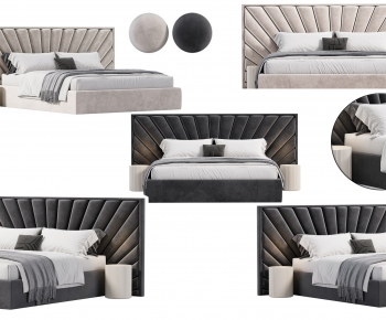 Modern Double Bed-ID:757535933
