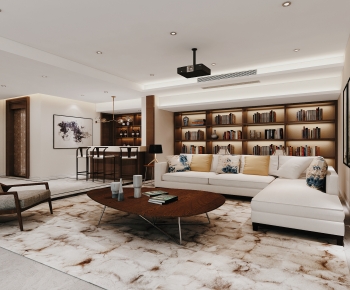 New Chinese Style A Living Room-ID:649447922