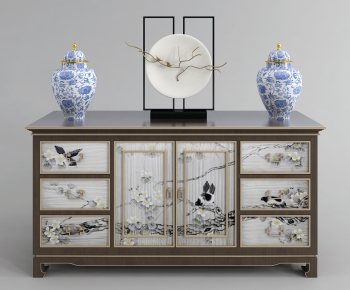 New Chinese Style Entrance Cabinet-ID:451281077