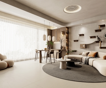 Wabi-sabi Style A Living Room-ID:491997005