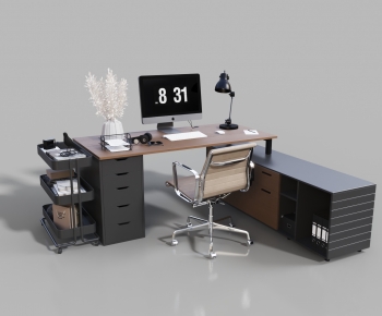 Modern Office Desk And Chair-ID:711059099