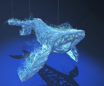 现代鲸鱼雕塑装置-ID:333270072