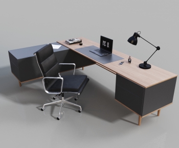 Modern Office Desk And Chair-ID:664922955