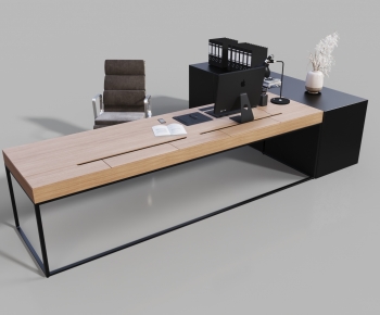 Modern Office Desk And Chair-ID:120265018
