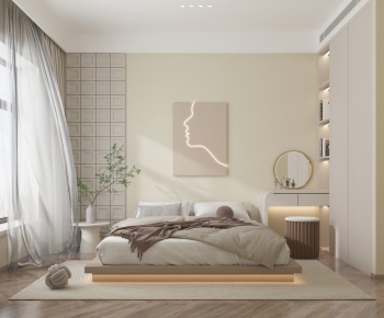 Wabi-sabi Style Bedroom-ID:673950911