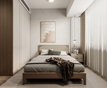 Wabi-sabi Style Bedroom-ID:598989963