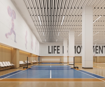Modern Indoor Badminton Court-ID:506530058