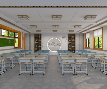 New Chinese Style Chinese Style School Classrooms-ID:389636048