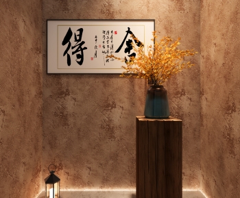 新中式挂画 花瓶花艺-ID:752697941