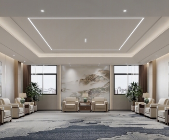 New Chinese Style Office Living Room-ID:260884055
