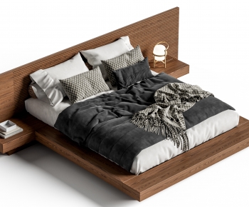 Wabi-sabi Style Double Bed-ID:527025941