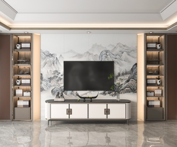New Chinese Style TV Wall-ID:902009012