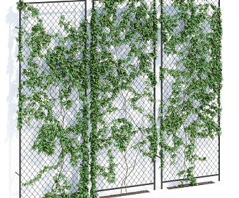 现代藤蔓绿植墙3D模型