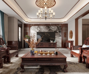 Chinese Style A Living Room-ID:975585941