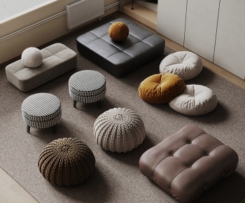 现代沙发凳 凳子组合3D模型