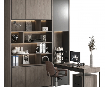 Modern Office Desk And Chair-ID:743149048