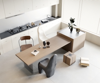 Modern Wabi-sabi Style Dining Table And Chairs-ID:863097917