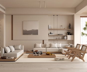 Modern Wabi-sabi Style A Living Room-ID:391757978