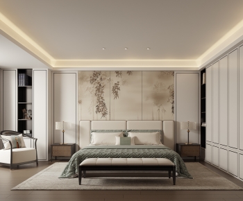 New Chinese Style Bedroom-ID:666182998