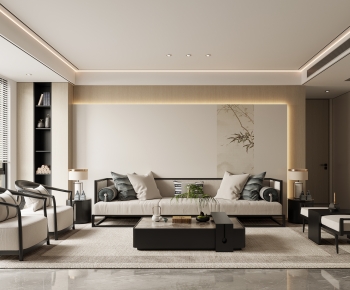 New Chinese Style A Living Room-ID:280483964