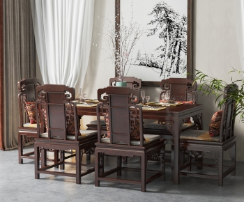 中式餐桌椅组合-ID:911675935