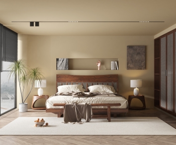 Wabi-sabi Style Bedroom-ID:806291172