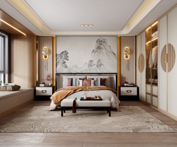 New Chinese Style Bedroom-ID:751974119