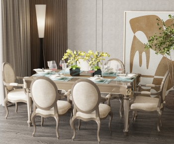 American Style Dining Table And Chairs-ID:803950075
