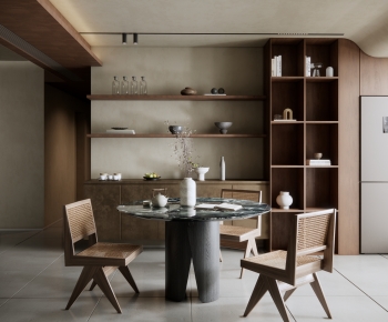 Modern Wabi-sabi Style Dining Room-ID:163331061
