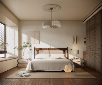 Modern Wabi-sabi Style Bedroom-ID:883677961