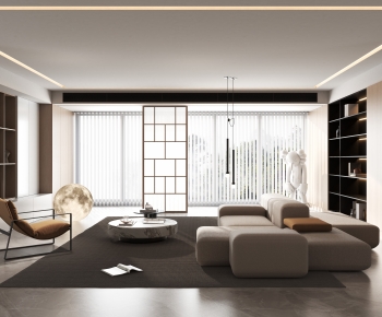 Modern Wabi-sabi Style A Living Room-ID:828936108