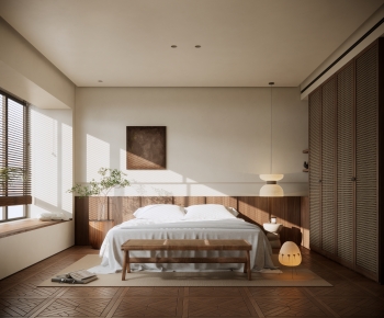 Modern Wabi-sabi Style Bedroom-ID:740443947