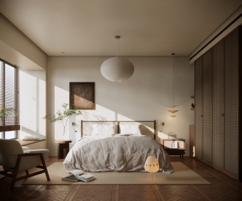 Modern Wabi-sabi Style Bedroom-ID:579967988