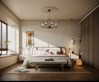 Modern Wabi-sabi Style Bedroom-ID:865791081