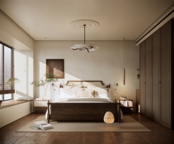 Modern Wabi-sabi Style Bedroom-ID:262309074