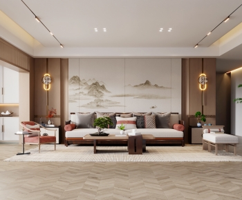 New Chinese Style A Living Room-ID:380227092