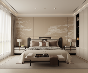 New Chinese Style Bedroom-ID:374056107