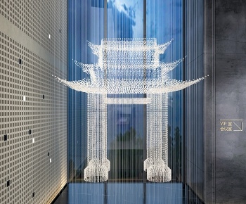 新中式水晶吊饰3D模型