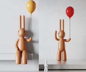 现代兔子雕塑摆件-ID:599591025