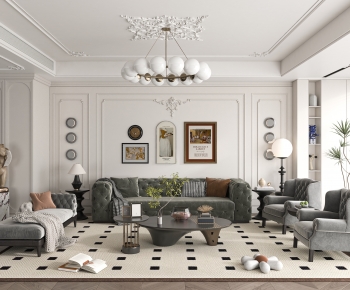 French Style A Living Room-ID:747098928