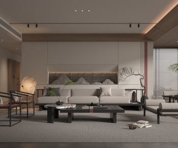 New Chinese Style A Living Room-ID:470936061