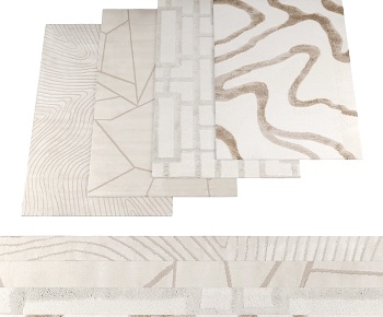 现代方形地毯组合3D模型