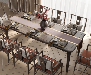 New Chinese Style Dining Table And Chairs-ID:892205005