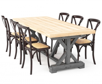 Industrial Style Dining Table And Chairs-ID:334528921