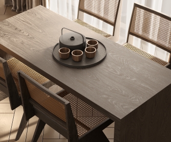 Wabi-sabi Style Dining Table And Chairs-ID:962939324