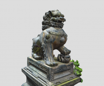 中式石狮子雕塑-ID:226860051